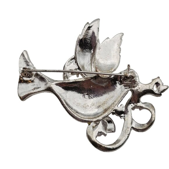 VTG Brooch Set 3PC Christmas Novelty Holiday Angel Dove Wreath Figural Pins - Picture 15 of 16